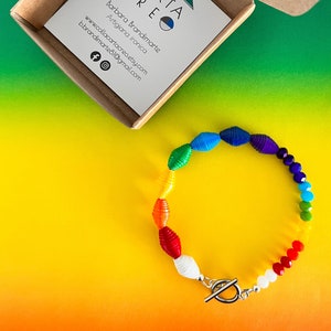 Bracciale con cristalli colorati, Bracciale arcobaleno, Bracciale multicolor, Bracciale amicizia, Bracciale LGBTQ, Braccialetto orgoglio