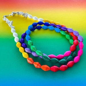 Collana Arcobaleno, Collana Pride, Bracciale, Collana piegata, Girocollo e collarini, Bracciale leggero, LGBTQ, Gioielli Pride, Gay Pride