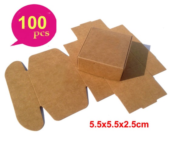 Download 100pcs Kraft Paper Box Small Brown Kraft Jewelry Wedding Etsy