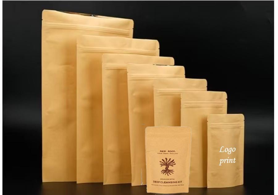 10Pcs Kraft Paper Food bags Stand up Pouches Coffe... – Grandado