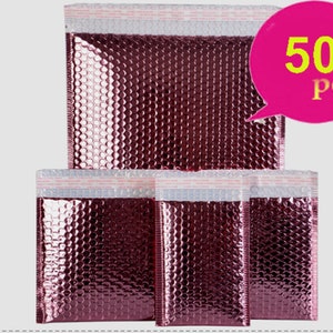 50pcs-Lamina di metallo metallizzato, buste con sigillo adesivo, buste imbottite per spedizioni postali, 5.9 "x7.87"