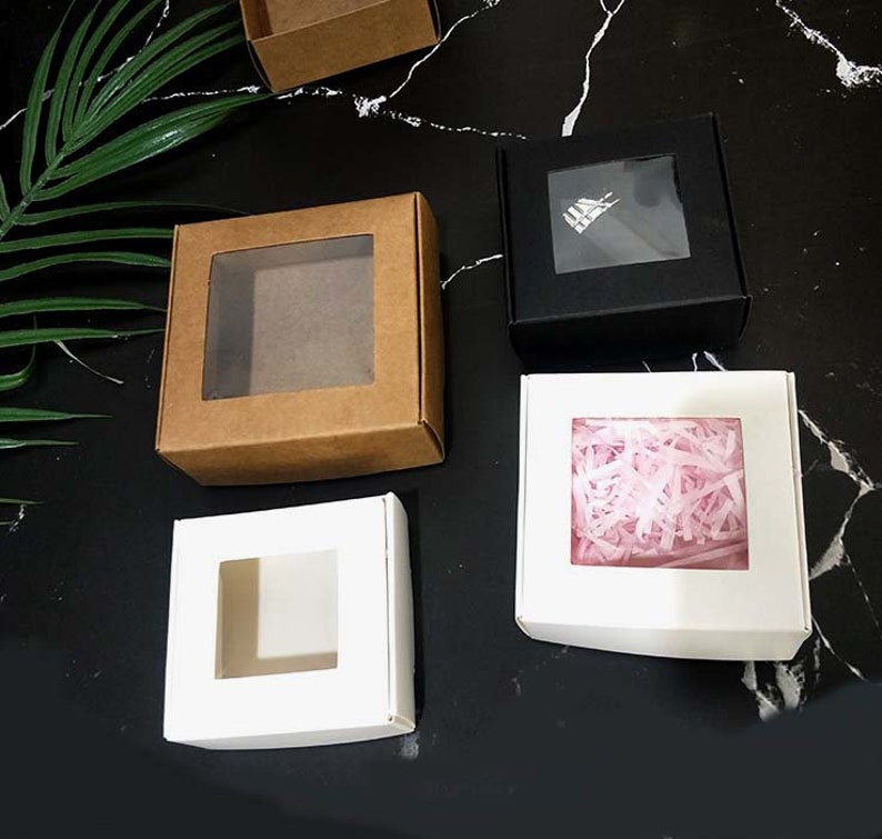 50pcs Kraft Paper Window Box Small Kraft Jewelry Soap Wedding Etsy