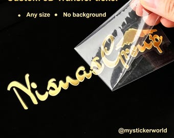 Custom UV Transfer Stickers,Personalized 3D Metallic Vinyl Decals,for Packing,Candle bottles,boxes
