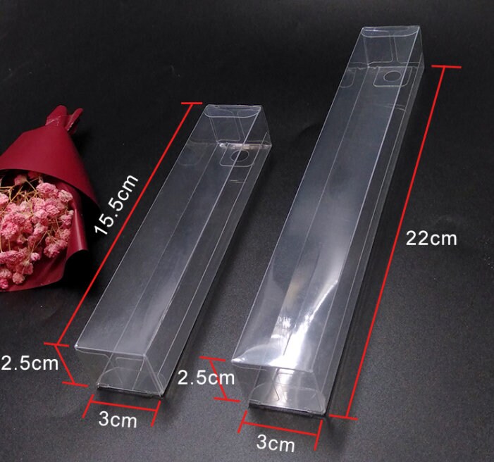 50pcs-clear/ Frost PVC Plastic Folding Packaging Small Square Box