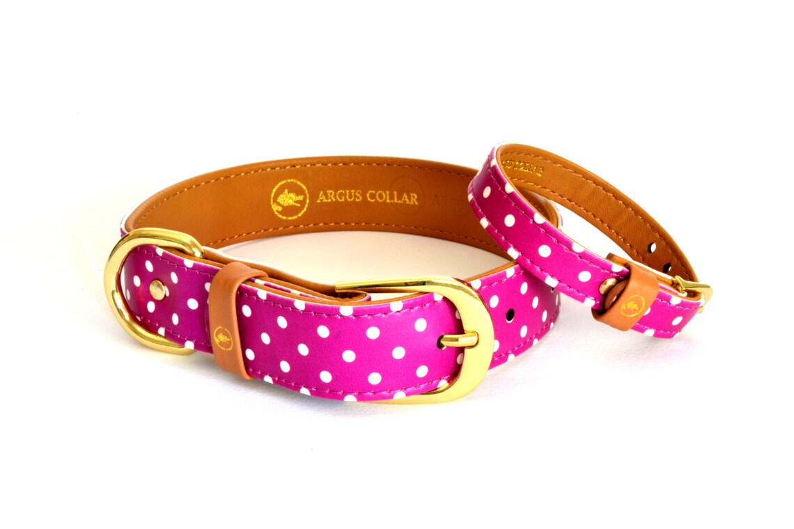 The pinky Dot Collar / Dog Collar With a Matching Etsy