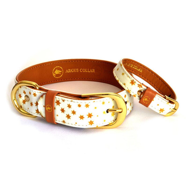 Dog collar with a matching friendship bracelet for the owner / Etsy