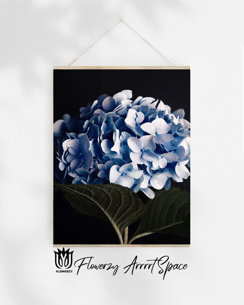 Blue hydrangea wall art Hydrangea digital download prints | Etsy