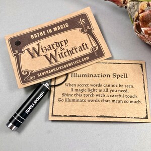 Wizard World Whimsical Gifts Magical UV Wizard Wand and Secret Message plus Magic Spell image 8