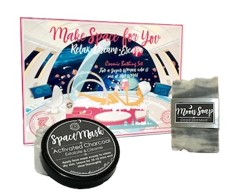 Space Inspired Spa Gift Box: Bath Bombs, Face Mask & Charm Bracelet