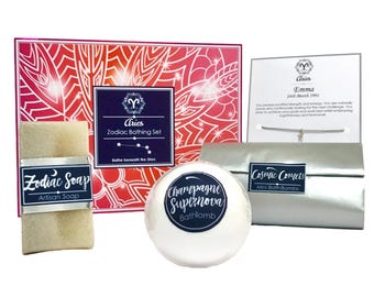 Zodiac Self Care Gift Box: Bath Bombs, Artisan Soap & Star Charm