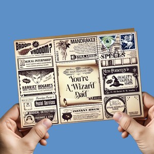 Biglietto di auguri per la festa del papà magico, il miglior papà di sempre, messaggio per la festa del papà, regalo per papà supereroe