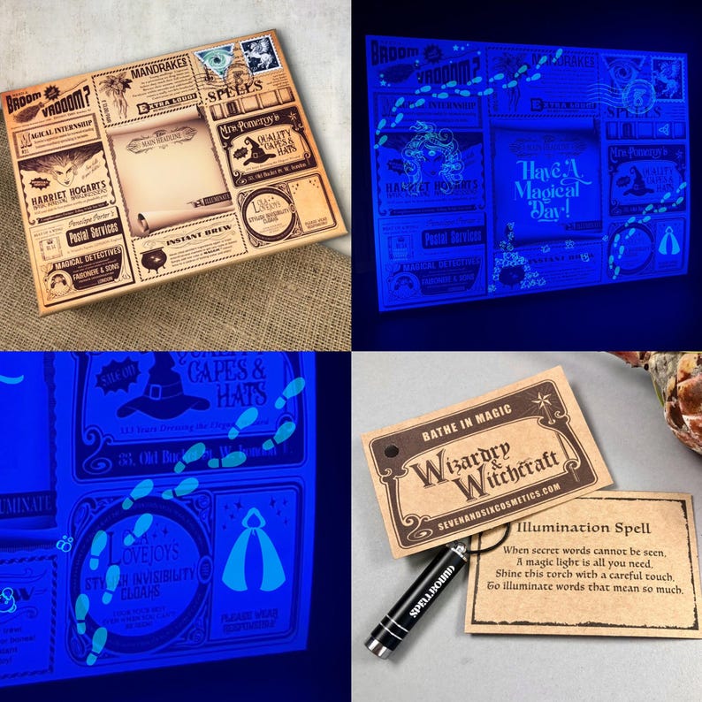 Wizard World Whimsical Gifts Magical UV Wizard Wand and Secret Message plus Magic Spell image 4
