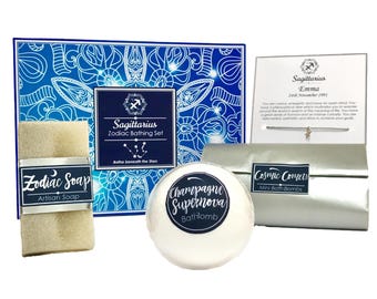 Zodiac Relaxation Gift Box: Bath Bombs, Artisan Soap & Star Charm