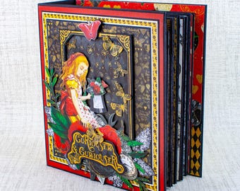 Alice in Wonderland Scrapbook Album: Handmade Deluxe Mini Album