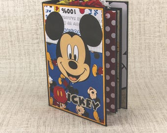Disney 5x7 Mini Scrapbook Album for trip to theme park or Mickey inspired birthday