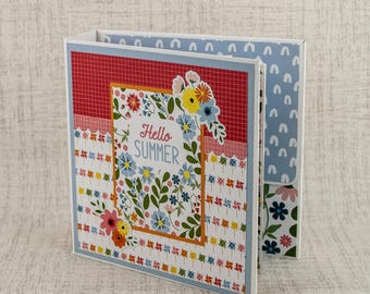 Summer themed mini scrapbook album for photos and journaling - "Hello Summer"