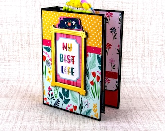 Photo Album, Mini Scrapbook for photos and journaling 5X7" My Best Life