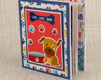 Dog Mini Photo Scrapbook Album - "Live. Love. Bark."