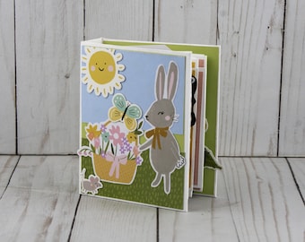 Easter Bunny w/Basket Mini Photo AlbumPremade Scrapbook Album