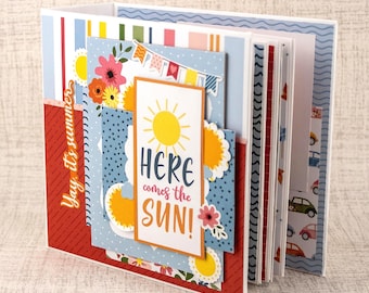 Summer Premade Scrapbook for photos and journaling Here Comes the Sun!