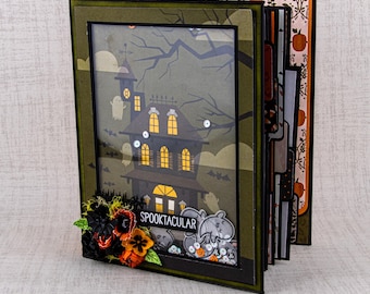 Halloween Scrapbook Album for photos and journaling Spooktacular Mini Album