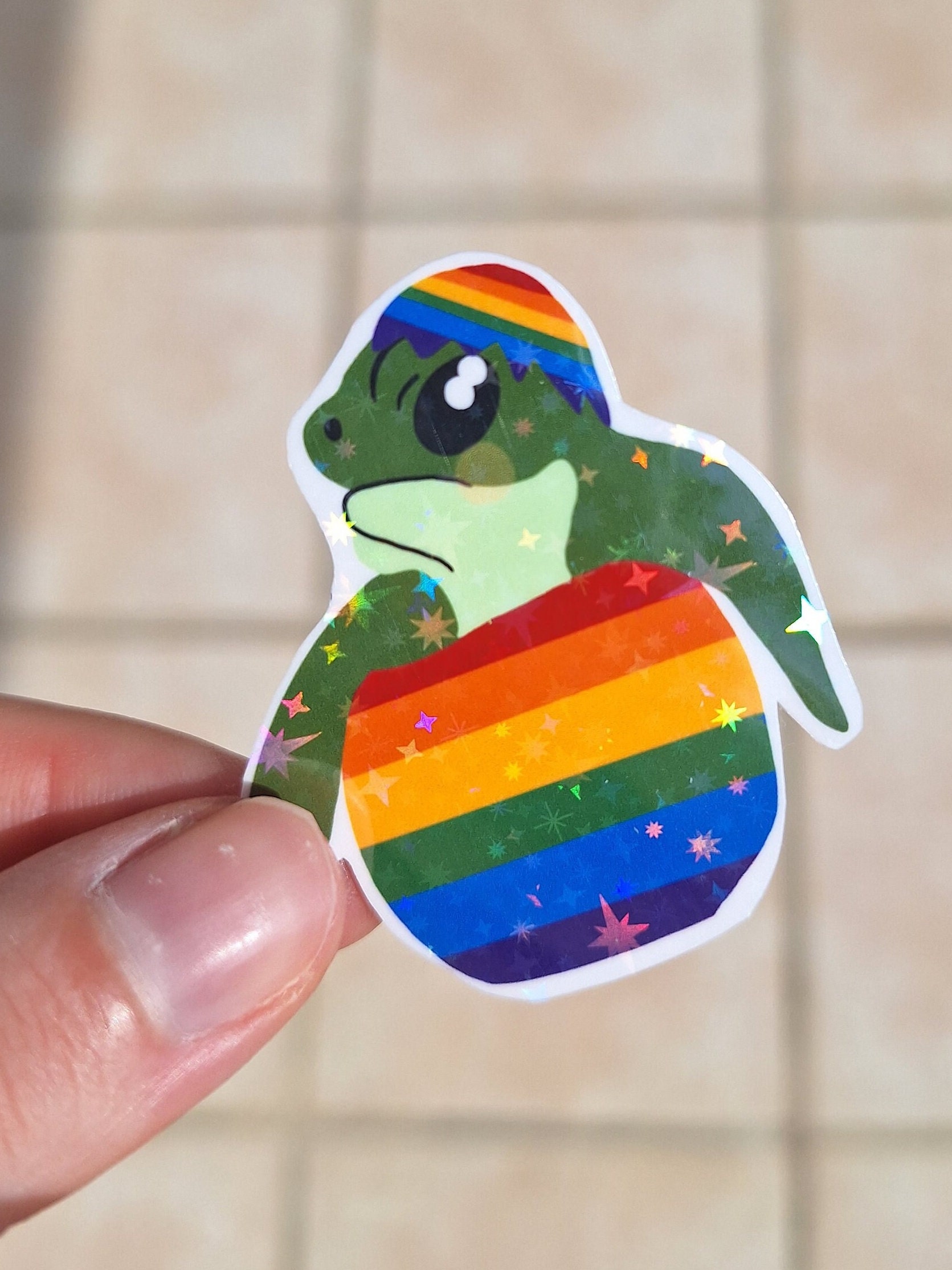 Teeturtle Pride Gay Turtle Sticker/pride Turtle Sticker/ Turtle With Pride Kippah ...