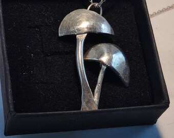 Magic mushrooms in sterling silver
