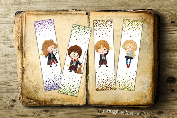 Printable Harry Potter Bookmark Set Hermione Granger Ron Weasley Luna Lovegood Instant Download