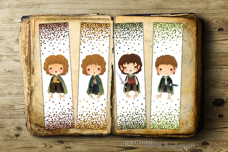 Printable Lord of the Rings Bookmark Set Frodo Samwise | Etsy