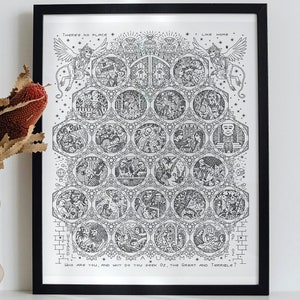 Wizard of Oz Advent Calendar Adventale Modern Hand Blackwork Embroidery