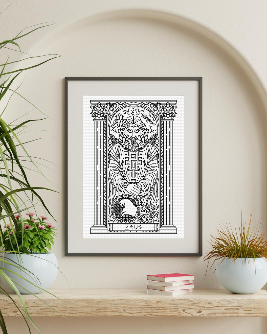 Zeus - Olympian Gods - Greek Pantheon - Modern Hand Blackwork ...
