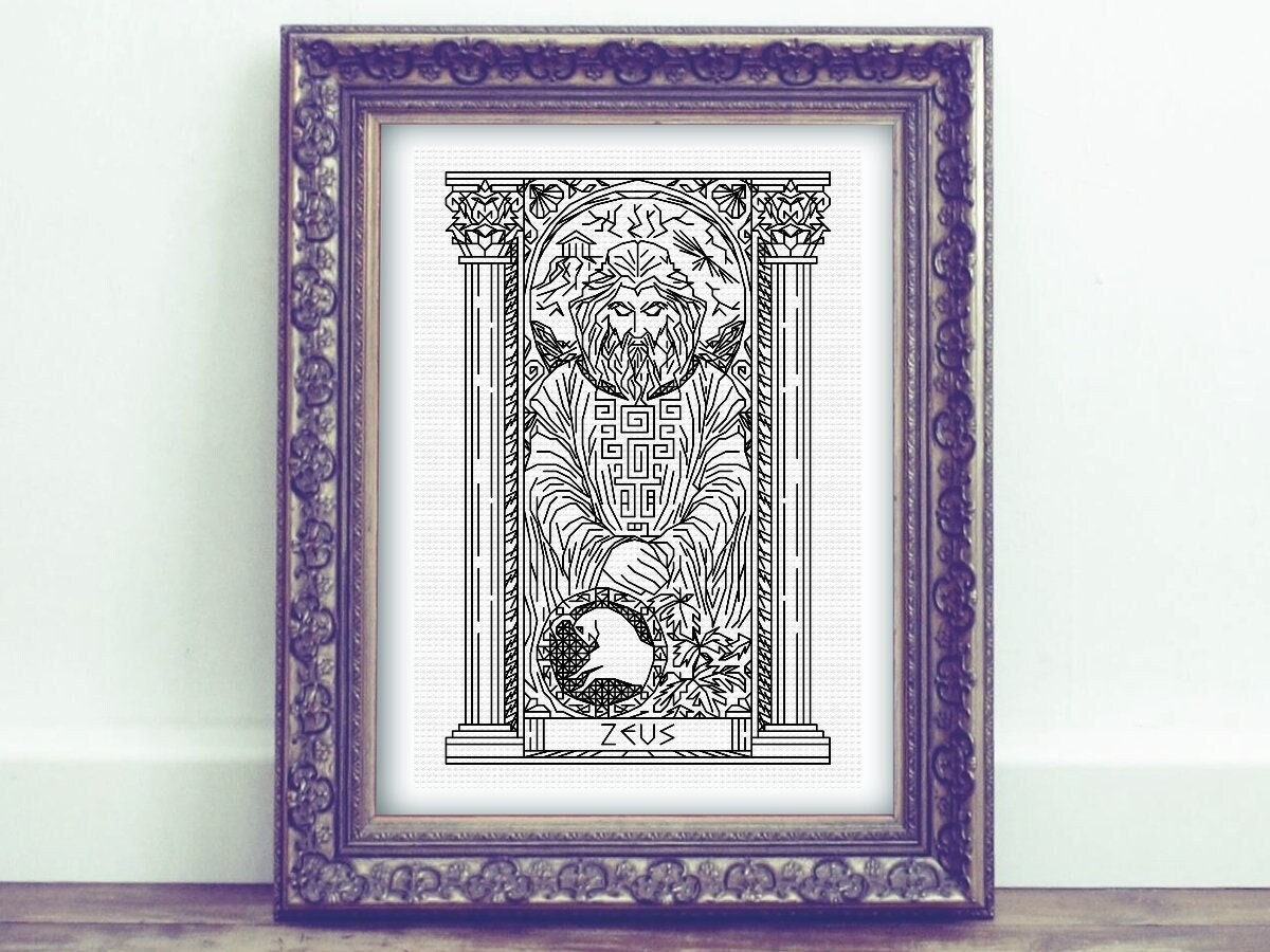 Zeus - Olympian Gods - Greek Pantheon - Modern Hand Blackwork ...
