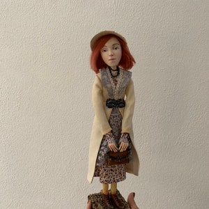 OOAK collecting interior paperclay art doll for home decor, gift idea for her