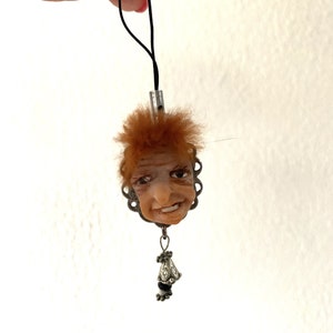 Ooak Polymer Clay Junge Gesicht Skulptur Schlüsselanhänger