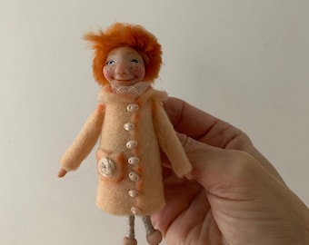 Doll art brooch, OOAK art doll, Miniature doll brooch, Gift for her, Handmade brooch doll, Stylish brooch doll, Girls accessory, Dolls