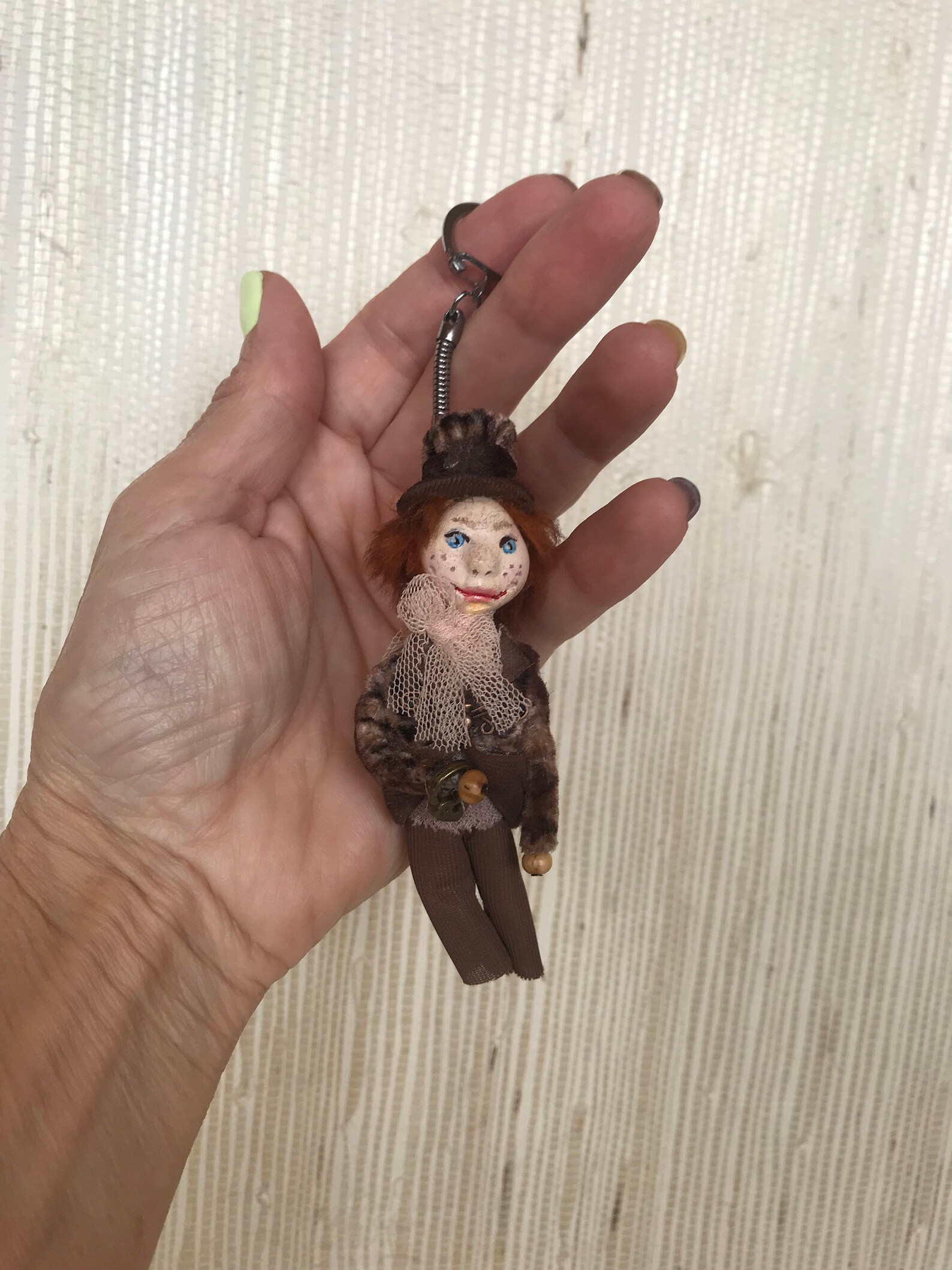 Doll Keychain Polymer Clay Mini Keychain Personalised Etsy