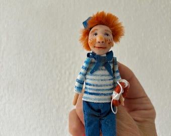 Broche de marinero para muñeca de arte, Accesorio para niñas, Marinero en miniatura, Broche de muñeca