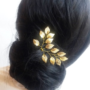 Bridal hair piece Gold Leaf hair comb Bridal hair vine Wedding hair pin Bridesmaid hair accessory silver hair pins BR-107