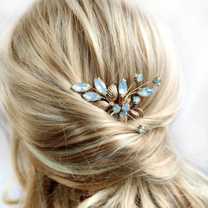 Opal hair pin for wedding, Bridal hair pins, leaves hair comb, Hair accessories  BR-101