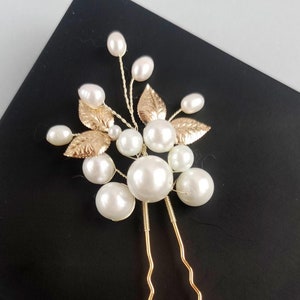 Horquillas para el pelo de boda con perlas doradas para novias, Joyas para el pelo de novia, Tocado de novia elegante, Regalos para damas de honor, Tocado de boda, Accesorios para el cabello