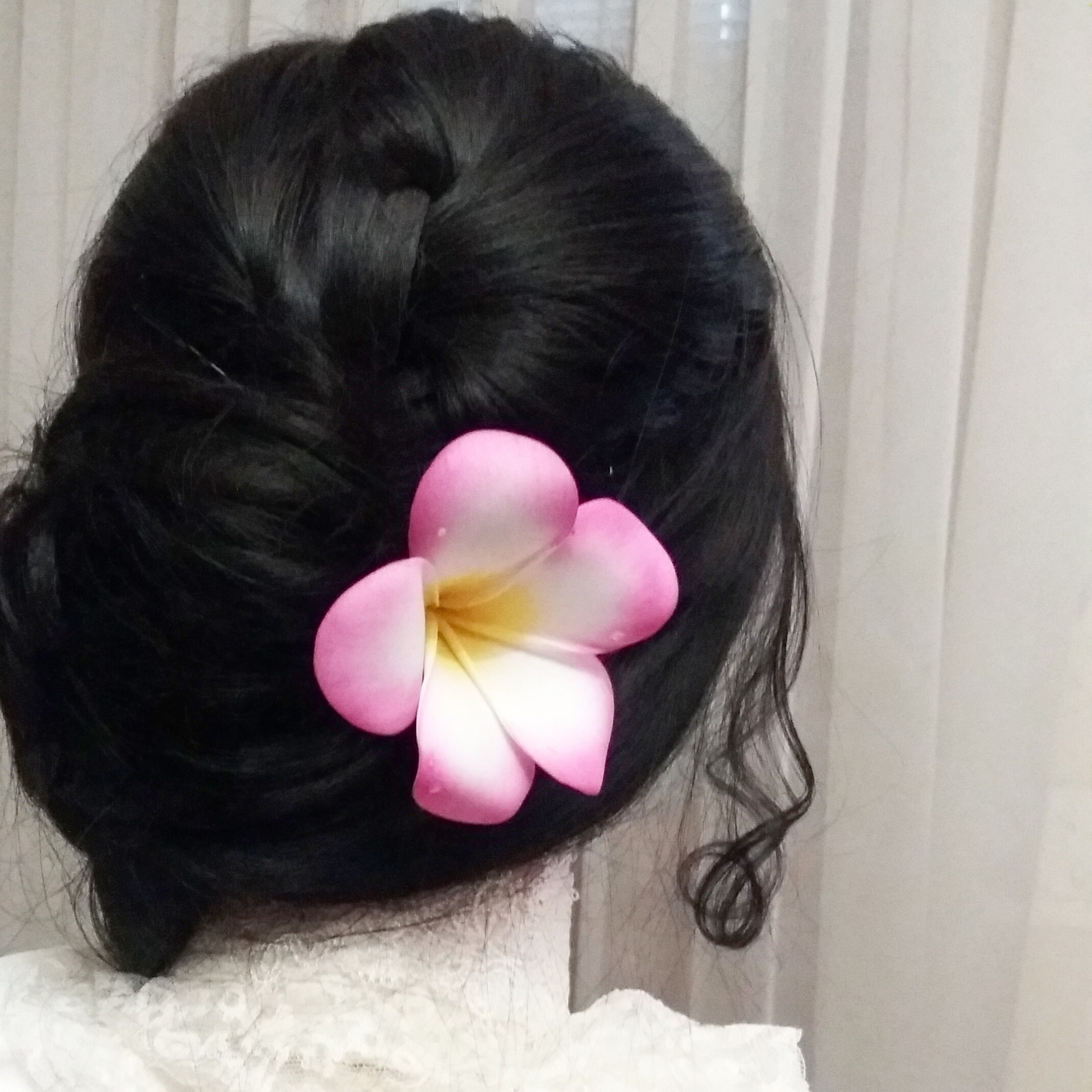 Pink Plumeria Hair Pin Tropical Flower Hair Piece Hawaiian Etsy