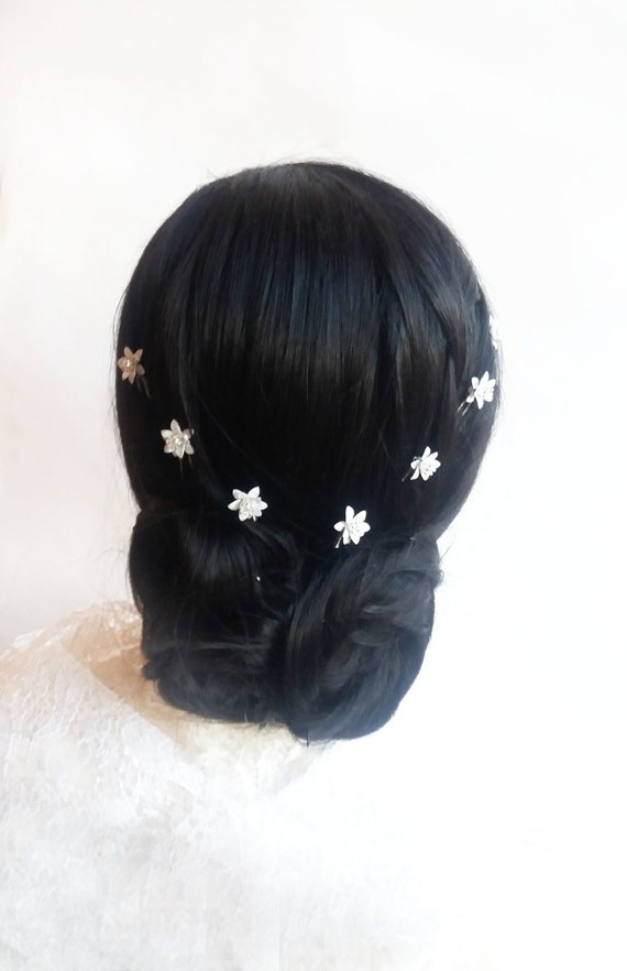 Wedding Gypsophila Hair Pin Small White Flowers Hair Pins Etsy