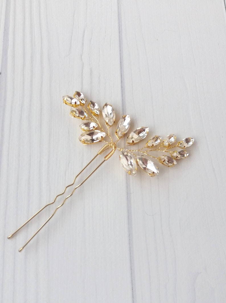 Crystal Hair Pins Bridal Headpiece Branch Hair Pins Bridal Etsy