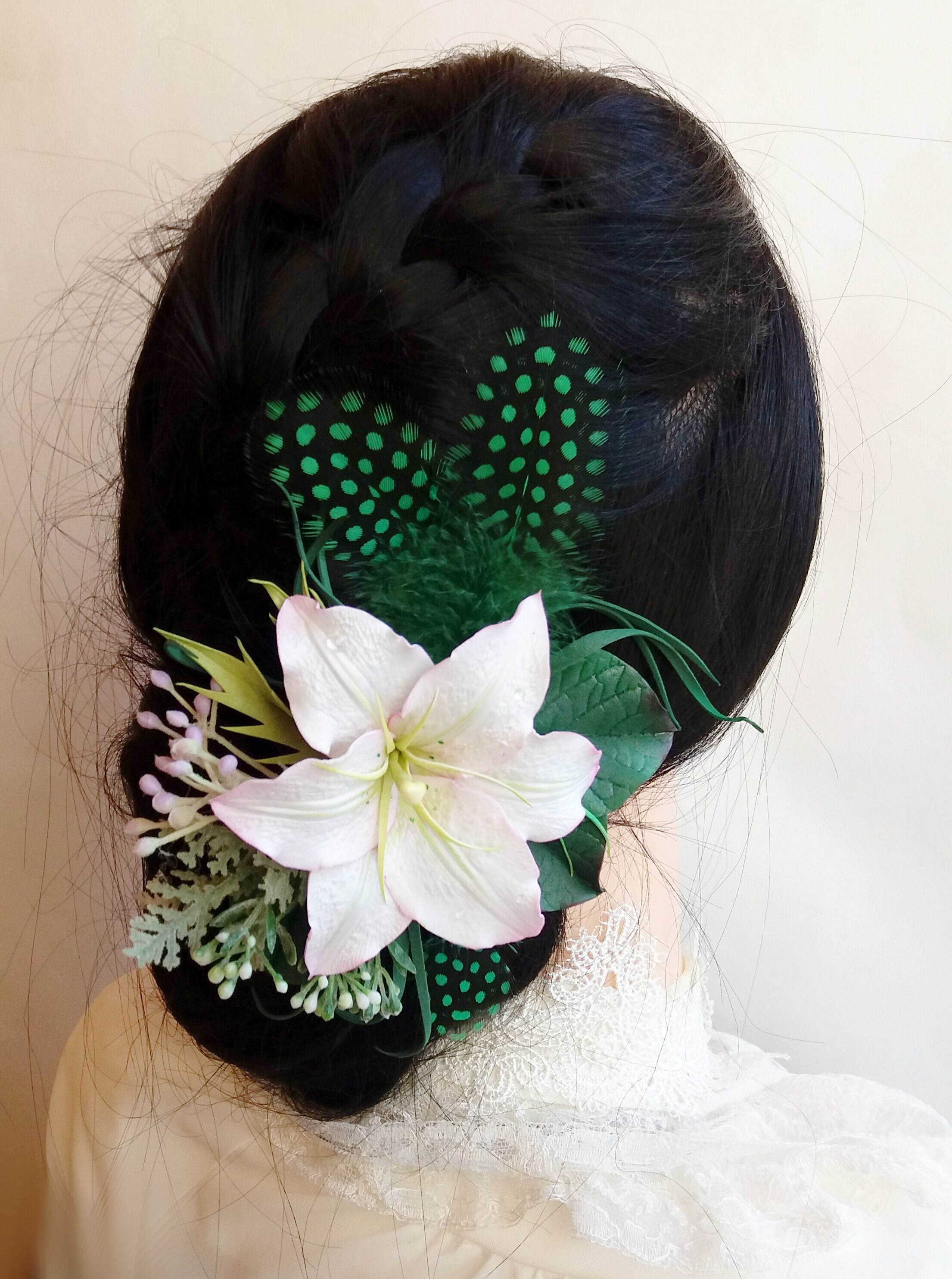 Light Pink Lily Hair Clip Wedding Hair Piece Leaf Headpiece Etsy