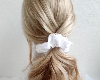 Linen hair tie for a natural style, Hair scrunchies for a soft touch, Scrunchie set for a perfect gift, Eco hair ties hair accessories