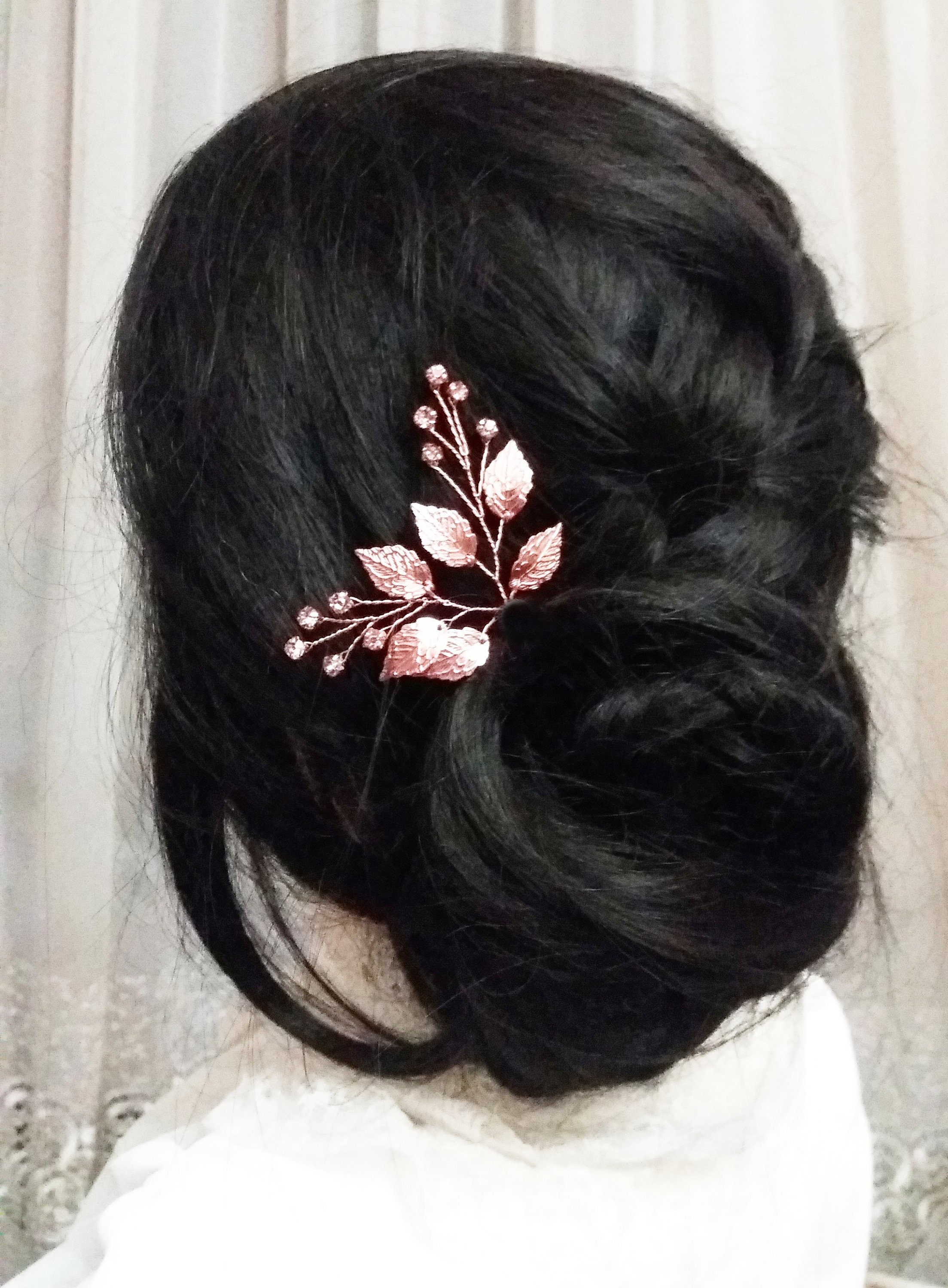 rose gold hair pins for bridesmaids