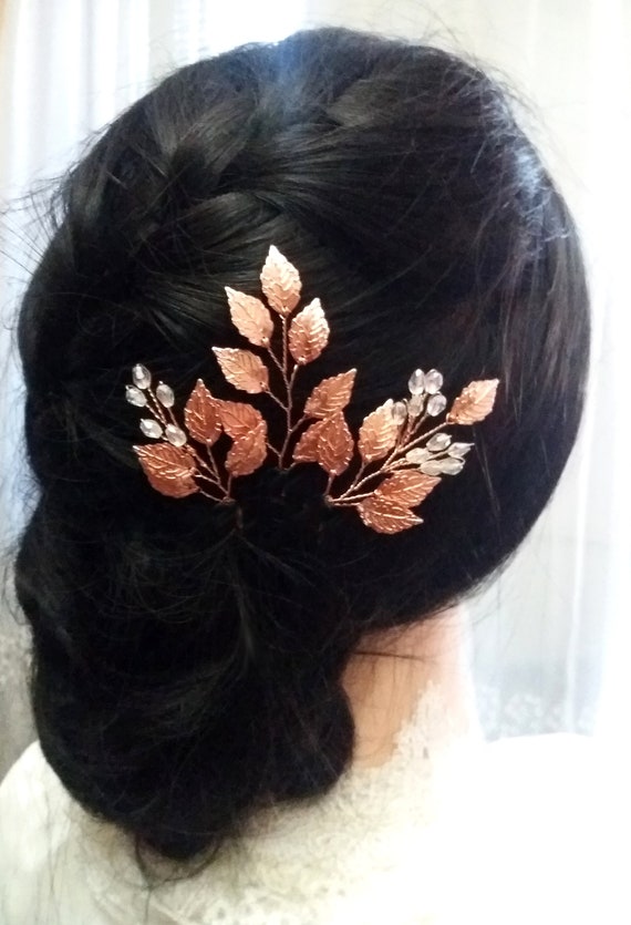 Rose Gold Hair Pins Wedding Hair Piece Babys Breath Hair Pins Etsy Singapore