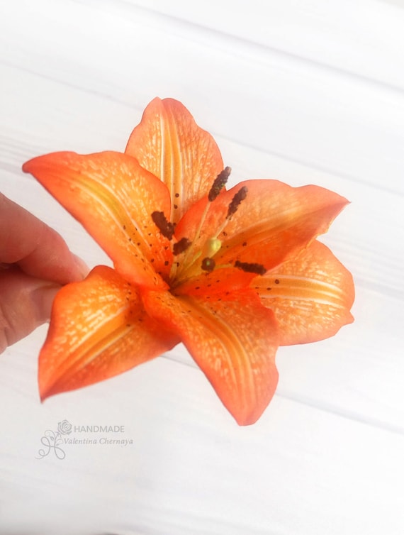 Wedding Orange Tiger Lily Hairpin Hawaiian Hair Flower  display picture 2