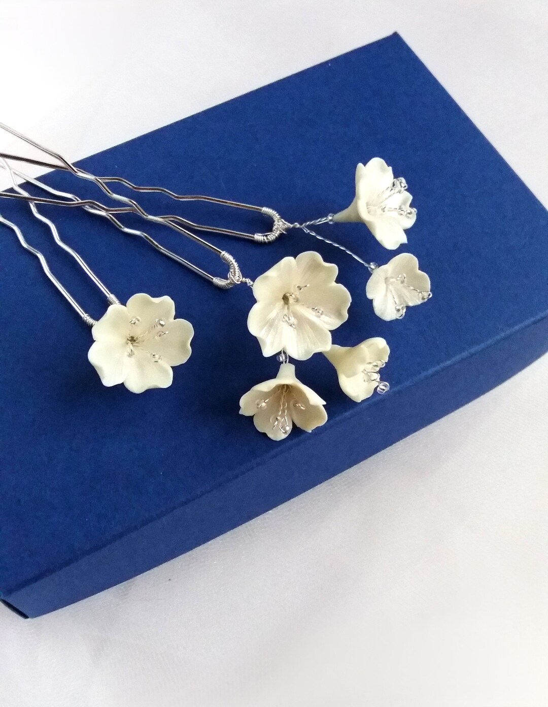 Bridal Hair Pins Ivory Small Flower Hair Piece Bridal Etsy