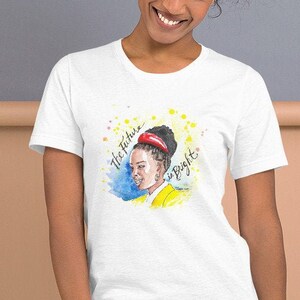 Camiseta Amanda Gorman, Poeta Laureada, Camiseta Unissex de Manga Curta, Mulher Inspiradora, Mulher Negra Inspiradora, Mulher de Cor, Poder Feminino